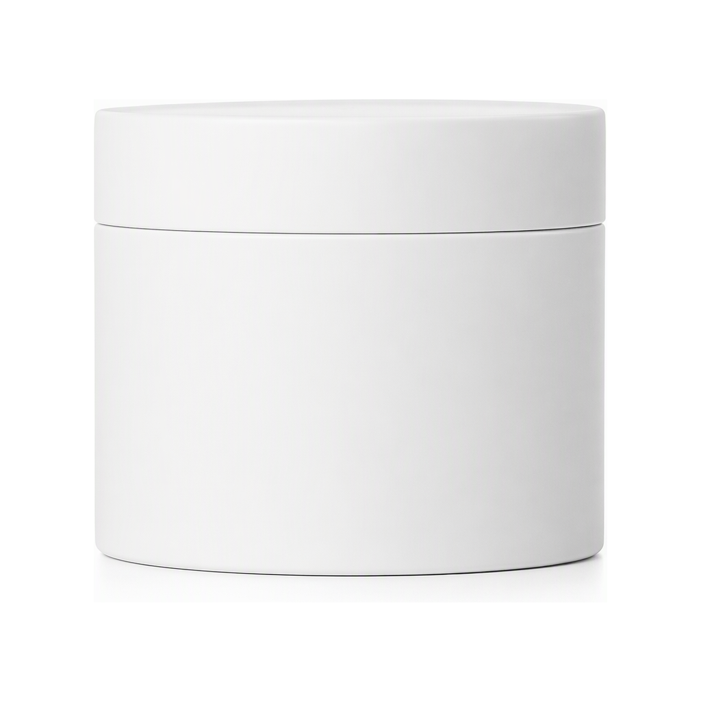 Pure white cosmetic jar with lid